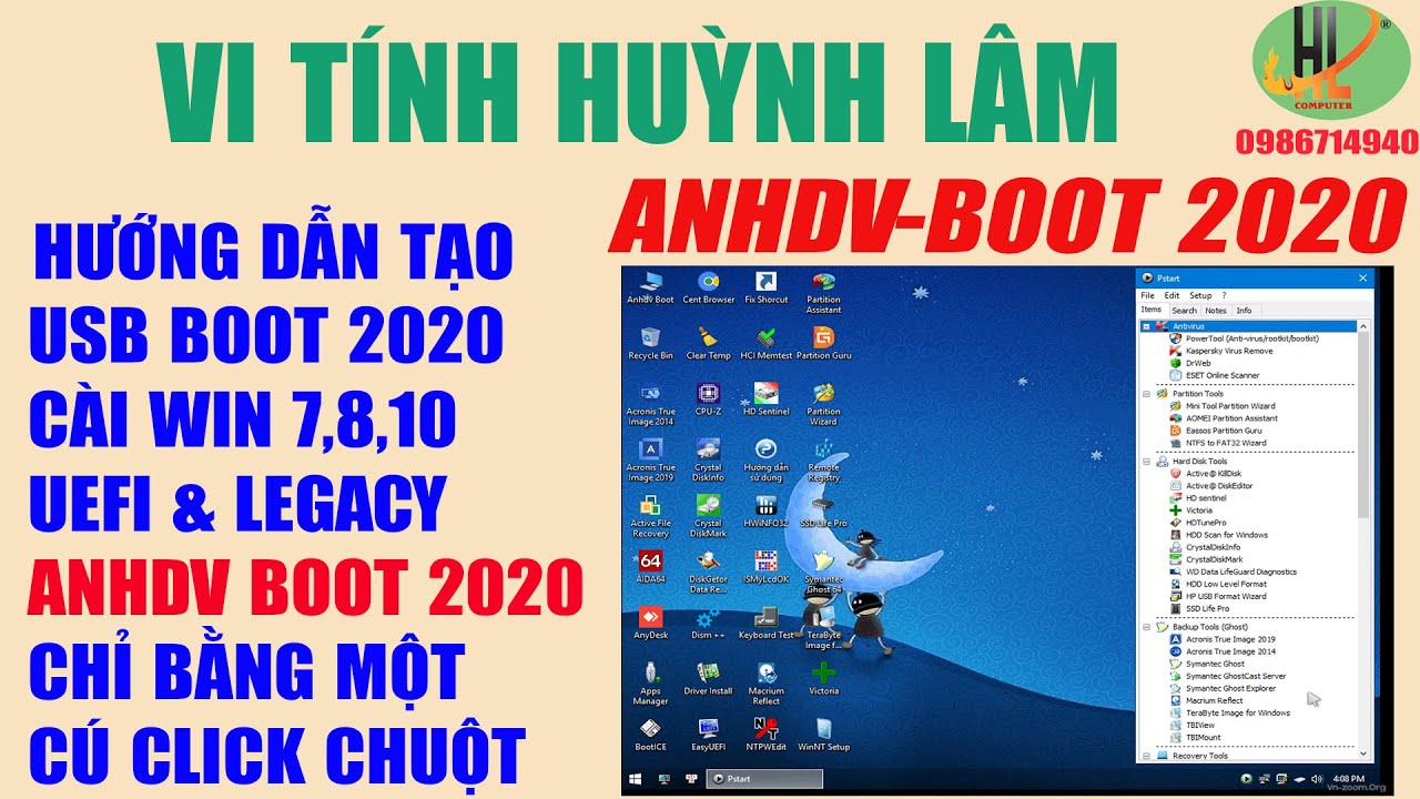 #1 Hướng Dẫn Tạo USB Boot 2020 Cài Win 7,8,10 UEFI & LEGACY AnhDV Boot-2020 chỉ bằng Một Cú Click Mới Nhất