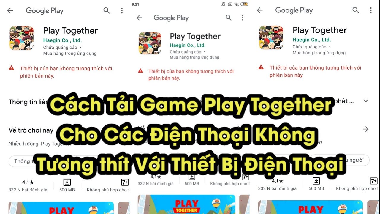 #1 Hướng Dẫn Tải Game Play Together Khi Bị Ứng Dụng Không Tương Thích Với Điện Thoại #4 | Thành Đạt Mới Nhất