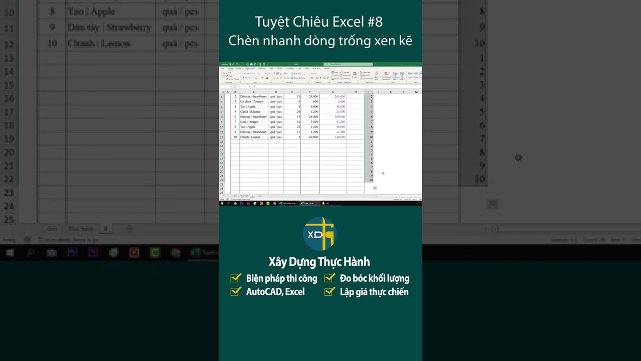 #1 Mẹo chèn nhanh dòng trống xen kẽ trong Excel | Mẹo thủ thuật Excel #8 Mới Nhất