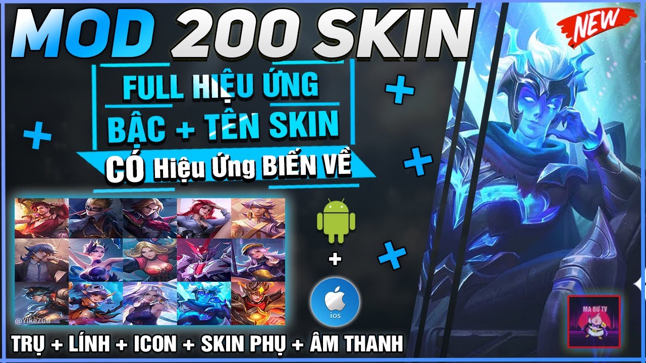 #1 Hướng Dẫn MOD SKIN LIÊN QUÂN | MOD 200 Skin Có Hiệu Ứng Biến Về + Icon + Gia Tốc + Âm Thanh Chuẩn Mới Nhất