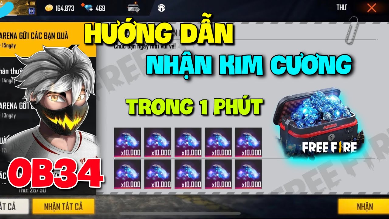 #1 Cách Nhận Kim Cương Free Fire Miễn Phí Mới Nhất OB34 2022 Không Cần Tải App | Thành Công 100% Mới Nhất