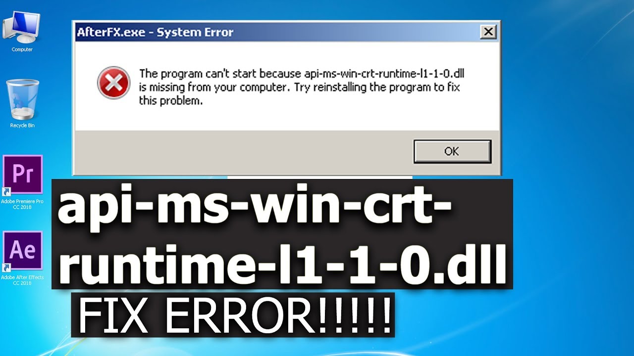 #1 the program can't start because api-ms-win-crt-runtime-l1-1-0.dll is missing from your computer Mới Nhất