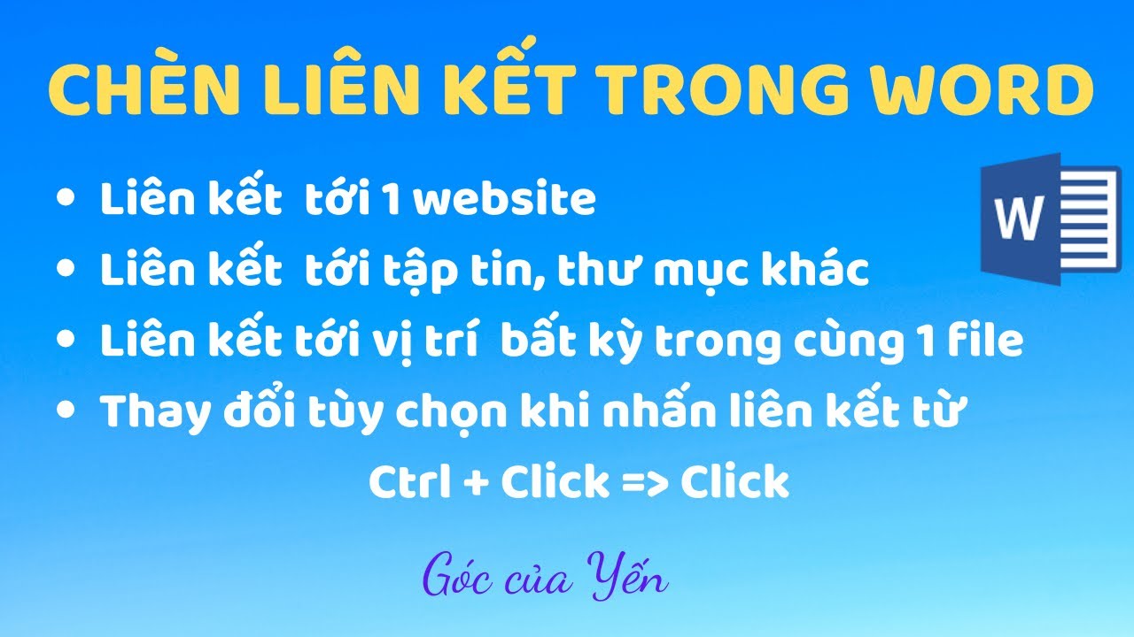 #1 Cách chèn liên kết trong word | Cách tạo liên kết trong word | Góc của Yến Mới Nhất