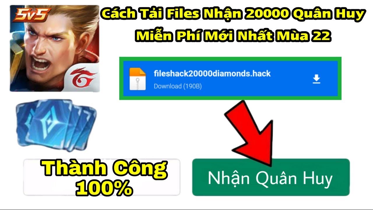 #1 Liên Quân | Cách Tải Files Nhận 20000 Quân Huy Miễn Phí Mới Nhất Mùa 22 – Thành Công 100% Mới Nhất