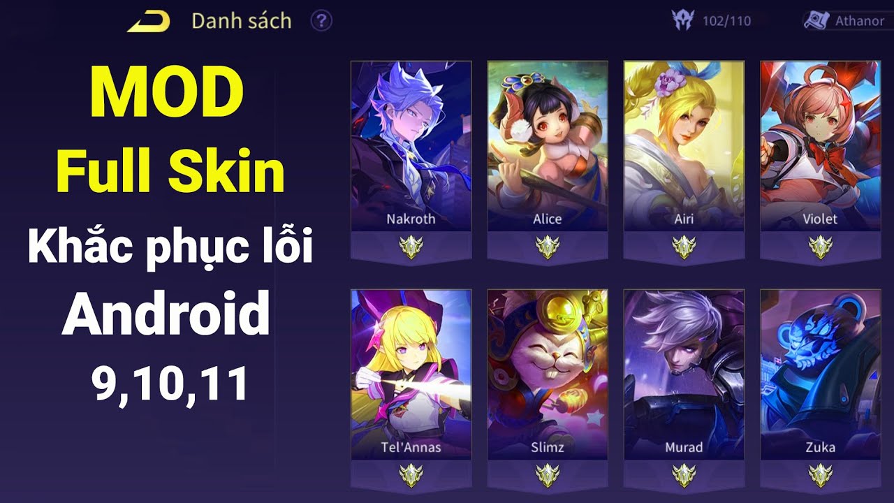 #1 Hướng dẫn MOD FULL SKIN Liên Quân Mobile mới nhất | Fix lỗi Cho Android 7,8,9,10,11 Mới Nhất