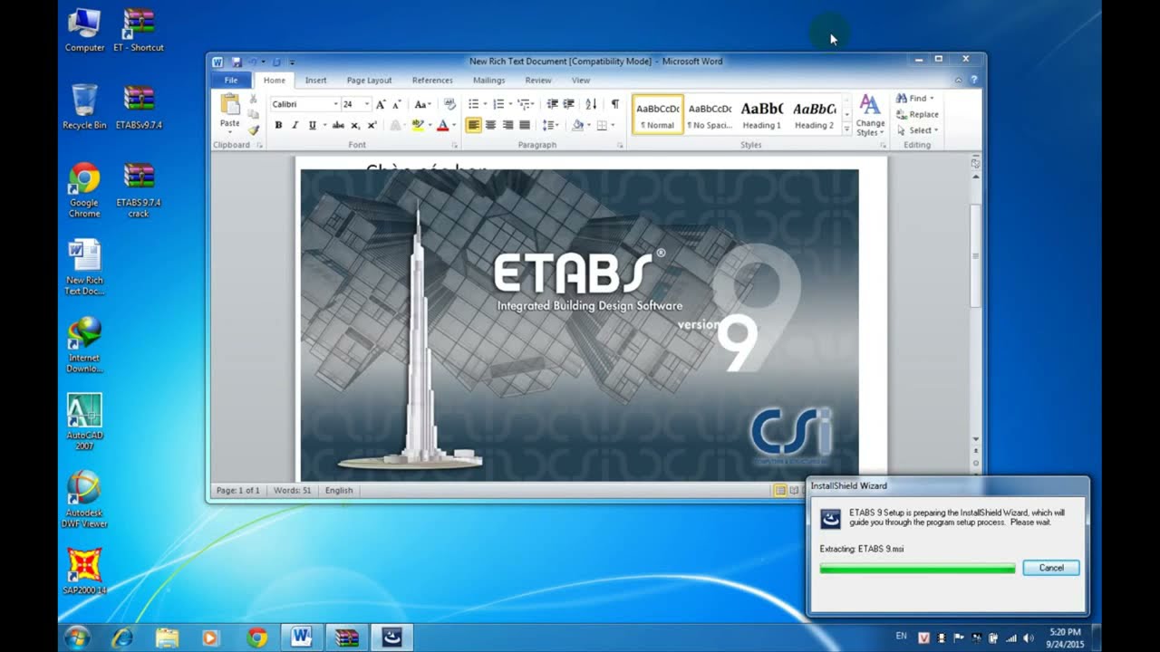 #1 Hướng dẫn cài đặt và crack Etabs 9 7 4 Full -Etabs 2015-Etabs 2016 Full-Download free Mới Nhất