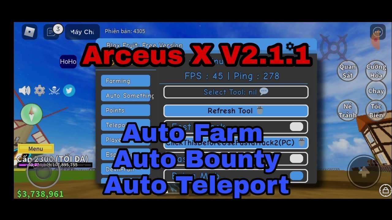 #1 Roblox | Hưỡng Dẫn Hack Blox Fruit Arceus X V2.1.1 ( Auto Farm Mastery , Auto Farm Gun ) Mới Nhất