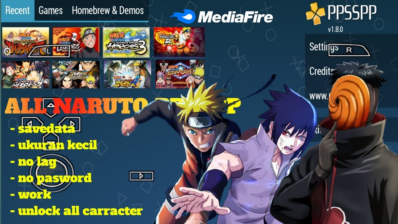 #1 SEMUA GAME NARUTO DI PPSSPP ANDROID LINK DOWNLOAD & SAVEDATA Mới Nhất