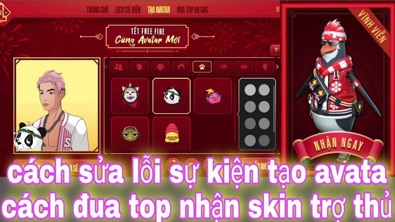 #1 Free fire| hướng dẫn cách khắc phục lỗi  sự kiện tạo avata – cách nhận skin trợ thủ mr waggor Mới Nhất