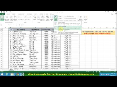 #1 Cách cố định dòng tiêu đề trong Excel 2007, 2010, 2013 Mới Nhất