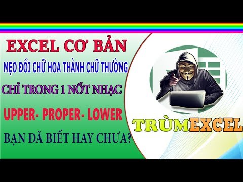 #1 THỰC HÀNH EXCEL CƠ BẢN-Mẹo đổi chữ Hoa thành chữ thường và ngược lại-UPPER,LOWER,PROPER- TRÙM EXCEL Mới Nhất