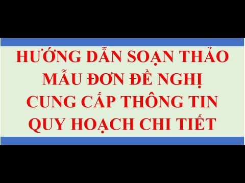 #1 MẪU ĐƠN ĐỀ NGHỊ CUNG CẤP THÔNG TIN QUY HOẠCH Mới Nhất