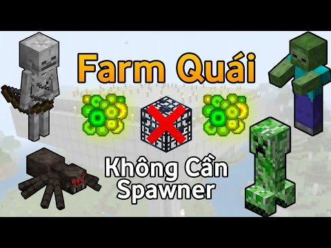 #1 Cách Làm Máy Farm Quái Và Kinh Nghiệm Không Cần Lồng Spawn Trong Minecraft PE | Mobs Farm MCPE/BE Mới Nhất