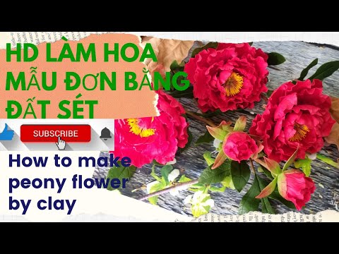 #1 LÀM HOA MẪU ĐƠN ĐỎ/ How to make peony flower by clay art Mới Nhất