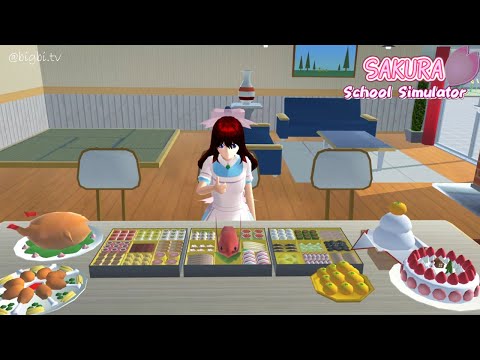 #1 Cách nấu ăn, trang trí đồ ăn trên bàn tiệc trong Sakura School Simulator  #9 | BIGBI GAME Mới Nhất