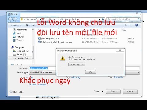 #1 Sửa Lỗi Word Khi Lưu Nó Cứ Bắt Lưu Một Tên Khác– Không Cho Lưu Nội Dung Chỉnh Sửa Mới Nhất