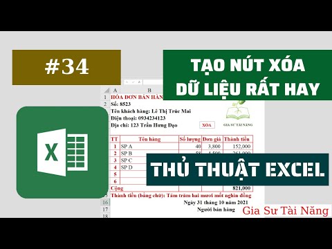 #1 Thủ thuật Excel – Tạo nút xóa dữ liệu tuyệt hay trong excel Mới Nhất