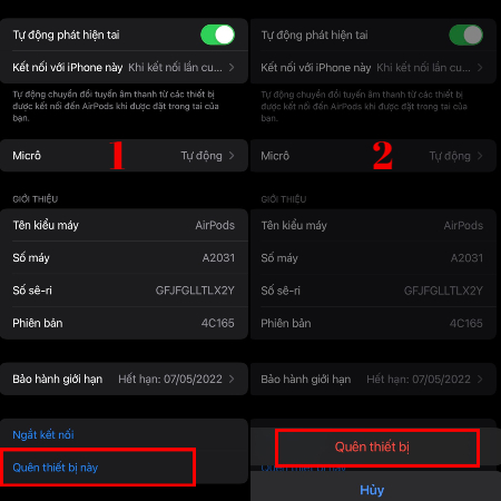 Đặt lại AirPods