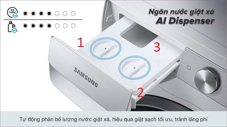 Cách cho nước xả vải vào máy giặt cửa trước của Samsung