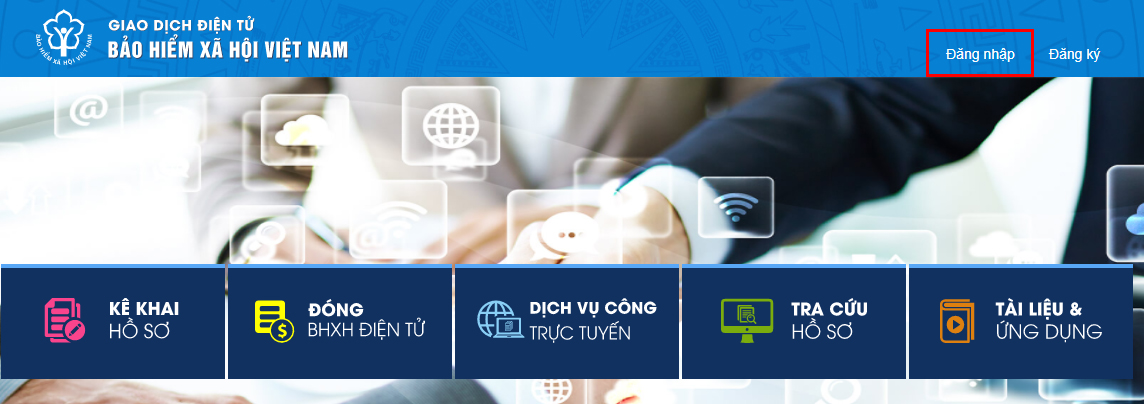 Bước 1: Truy cập vào trang web của Cục Quản lý An sinh xã hội Việt Nam và nhấp vào để đăng nhập vào tài khoản VssID của bạn.