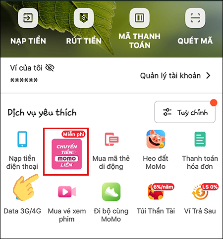     Chuyển tiền ngay lập tức đến Momo