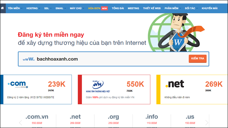 Tìm kiếm tên miền trên trang web fastoa.com