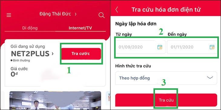 Thực hiện tìm kiếm trên internet Viettel và thanh toán