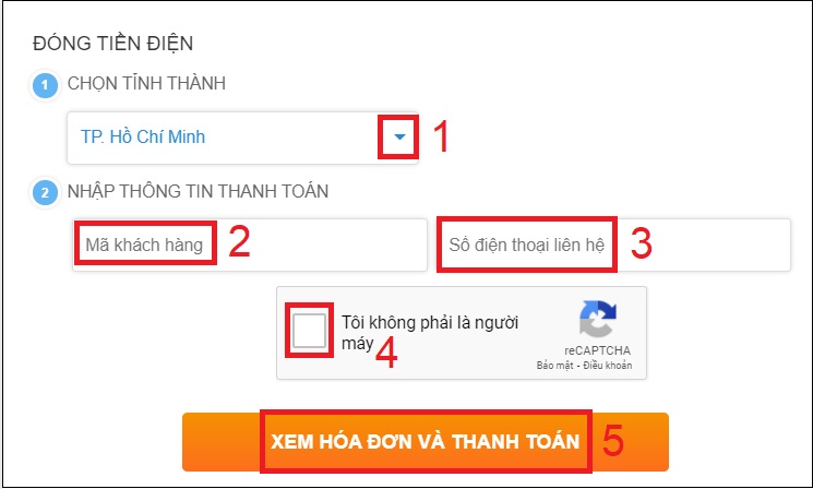 Xem hóa đơn và thanh toán