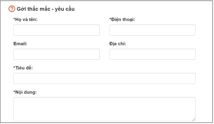 Gửi ý kiến ​​và yêu cầu theo mẫu