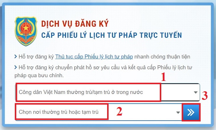 Vui lòng chọn chủ đề và nhập thông tin thường trú hoặc tạm trú của bạn