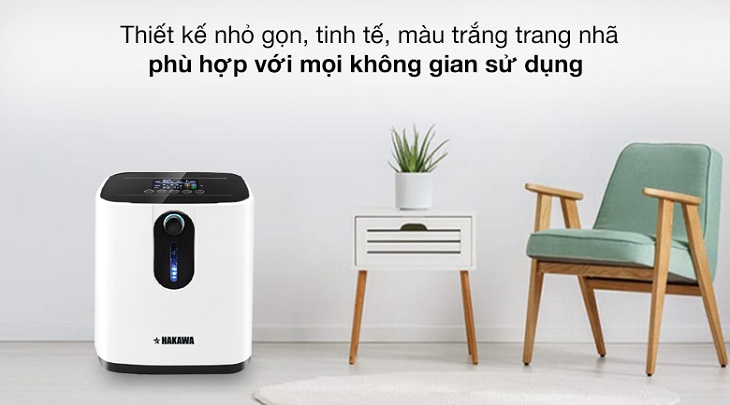 Máy tạo oxy gia đình HAKAWA HK-ZY-1Z 7 lít có thiết kế nhỏ gọn, dễ dàng di chuyển