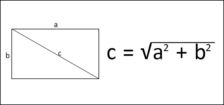 Tính đường chéo của hình chữ nhật