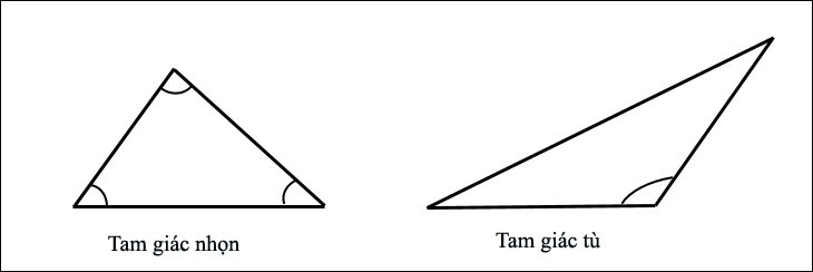 Một tam giác nhọn và một tam giác tù