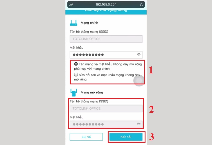 Hoàn thành cấu hình của TOTOLINK WiFi Range Extender