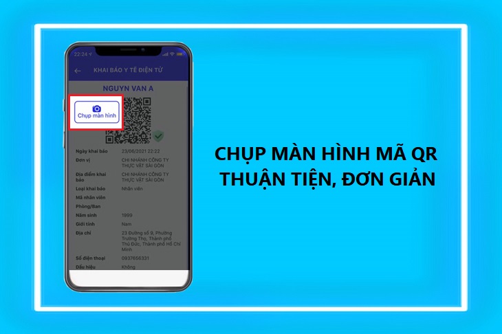 Cho phép ảnh chụp màn hình mã QR