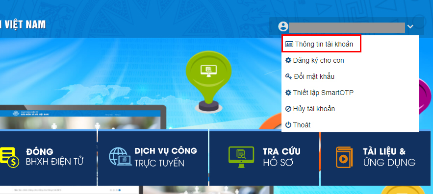 Bước 3: Trỏ vào tên của bạn ở góc trên cùng bên phải, sau đó chọn Thông tin tài khoản.