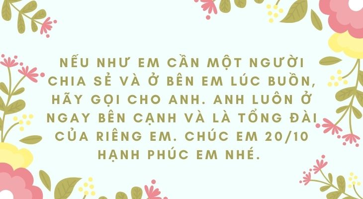 Thiệp chúc mừng 20/10 cho bạn gái