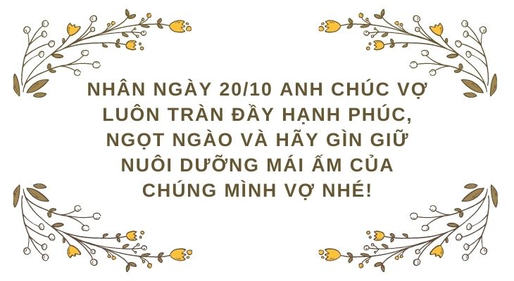 Thiệp chúc mừng 20/10 cho vợ