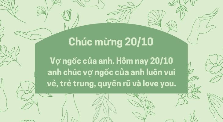 Thiệp chúc mừng 20/10 cho vợ