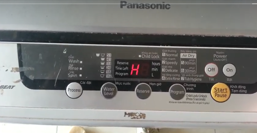 Máy giặt Panasonic báo lỗi H01 và cách khắc phục chi tiết