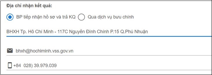 Qua Bộ phận tiếp nhận hồ sơ và trả kết quả BHXH TP.