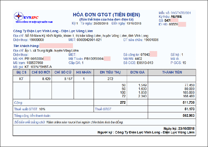 Thủ tục đổi tên trên hóa đơn tiền điện mới nhất 2021 và thời hạn giải quyết