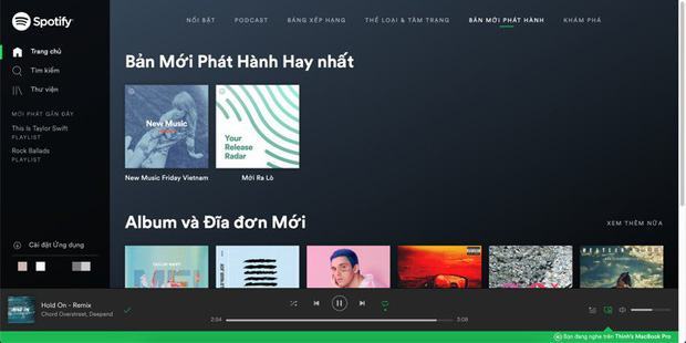 Nghe Spotify trên trang web