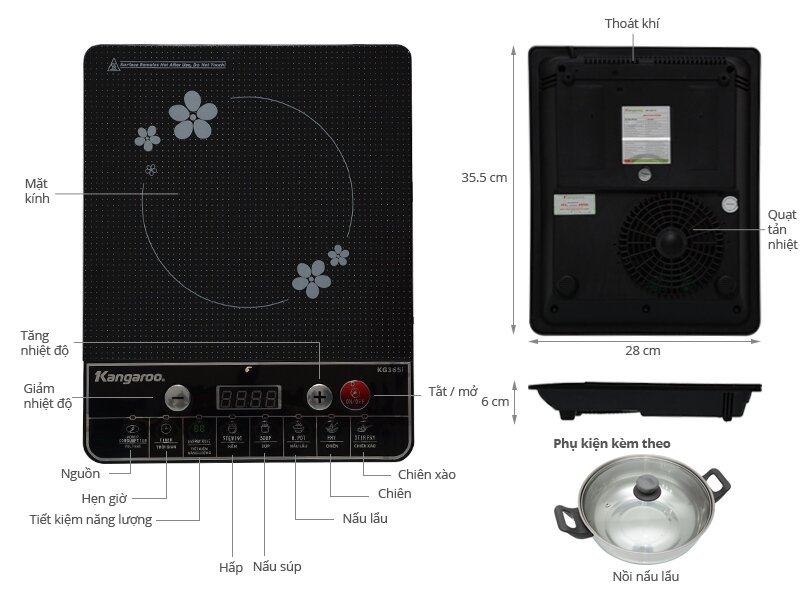 Bếp từ đơn Kangaroo KG365i 2000W