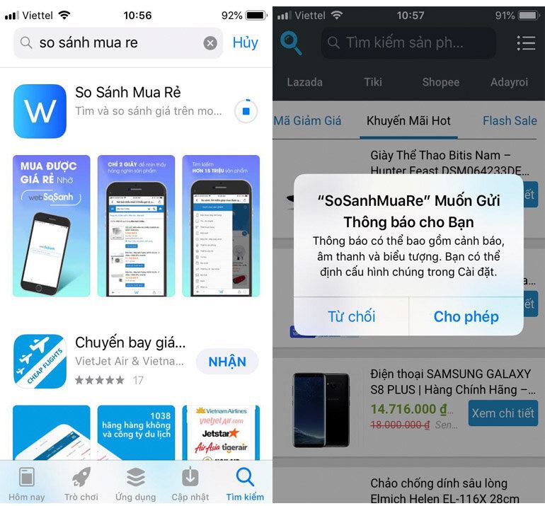 Hướng dẫn tải ứng dụng so sánh giá rẻ trên điện thoại iPhone để săn ưu đãi lớn nhất 2018