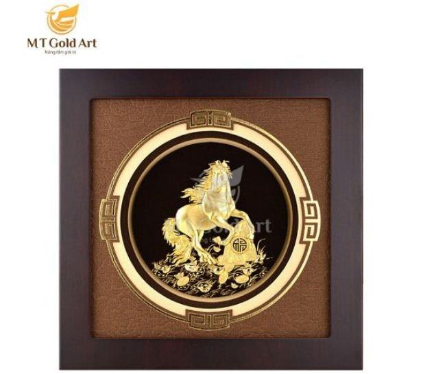 Tranh ngựa dát vàng dát vàng 24k MT Gold Art 