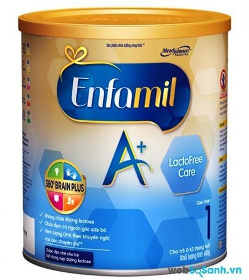 Sữa bột Enfamil A+ Lactofree Care dinh dưỡng cho bé không dung nạp lactose