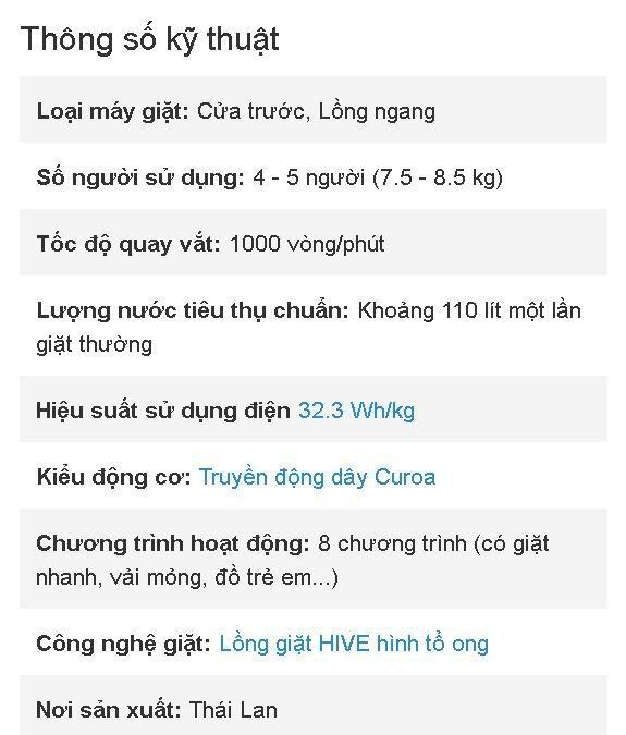 Máy giặt tốn bao nhiêu tiền điện cho một lần giặt ?