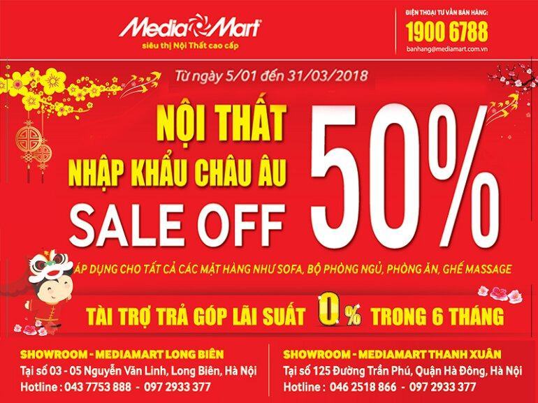 Nội thất châu Âu Siêu khuyến mại đón Tết 2018 – Xả hàng giảm giá đến 50%