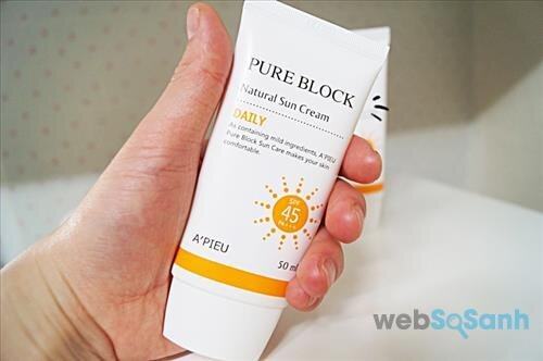 Review A’pieu Pure Block Natural Sun Cream Daily SPF45 PA+++ – Kem chống nắng hàng ngày cho các bạn gái